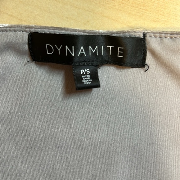 Silver Velvet Dynamite Faux Crossover Dress Size Small - Picture 9 of 12